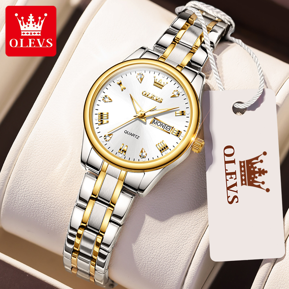 Luxury Watch With Leather Strap - OLEVS 5563 yeni moda kadınlar Quartz