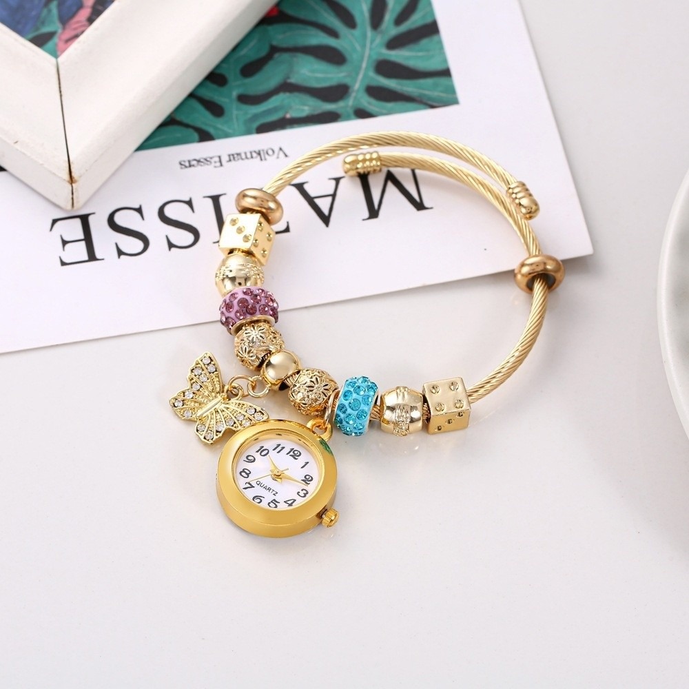 Luxury Watch With Leather Strap - Trendy Ayarlanabilir Kadın Bileklik Saatleri Zarif