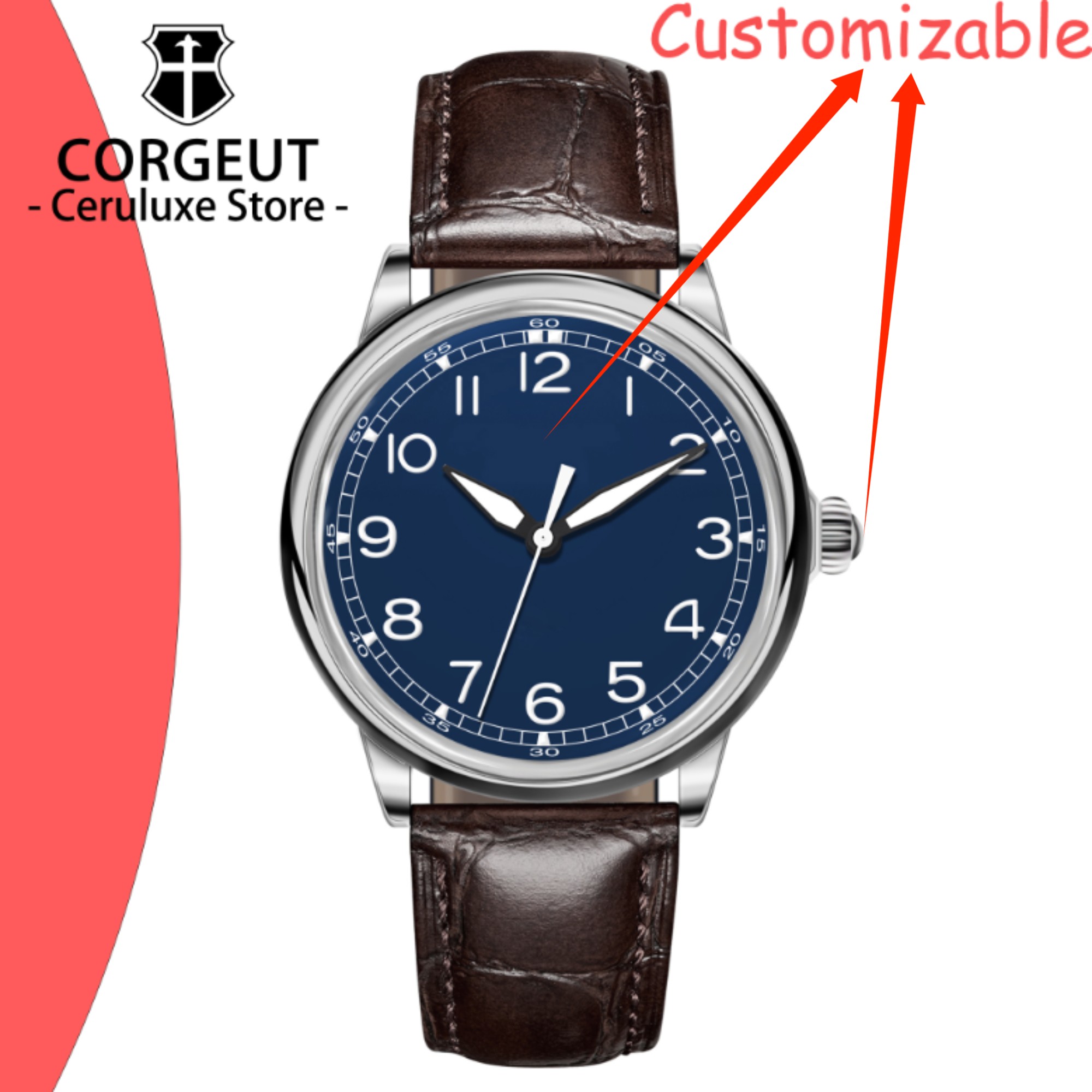 Luxury Watch Logos - ÖZEL Logo 41mm MIYOTA8215 Otomatik Mekanik