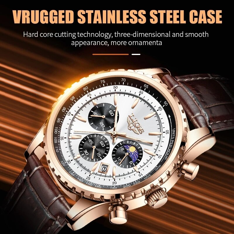 LIGE yeni Mens saatler üst mar - Luxury Watch Life incelemesi ve fiyatı