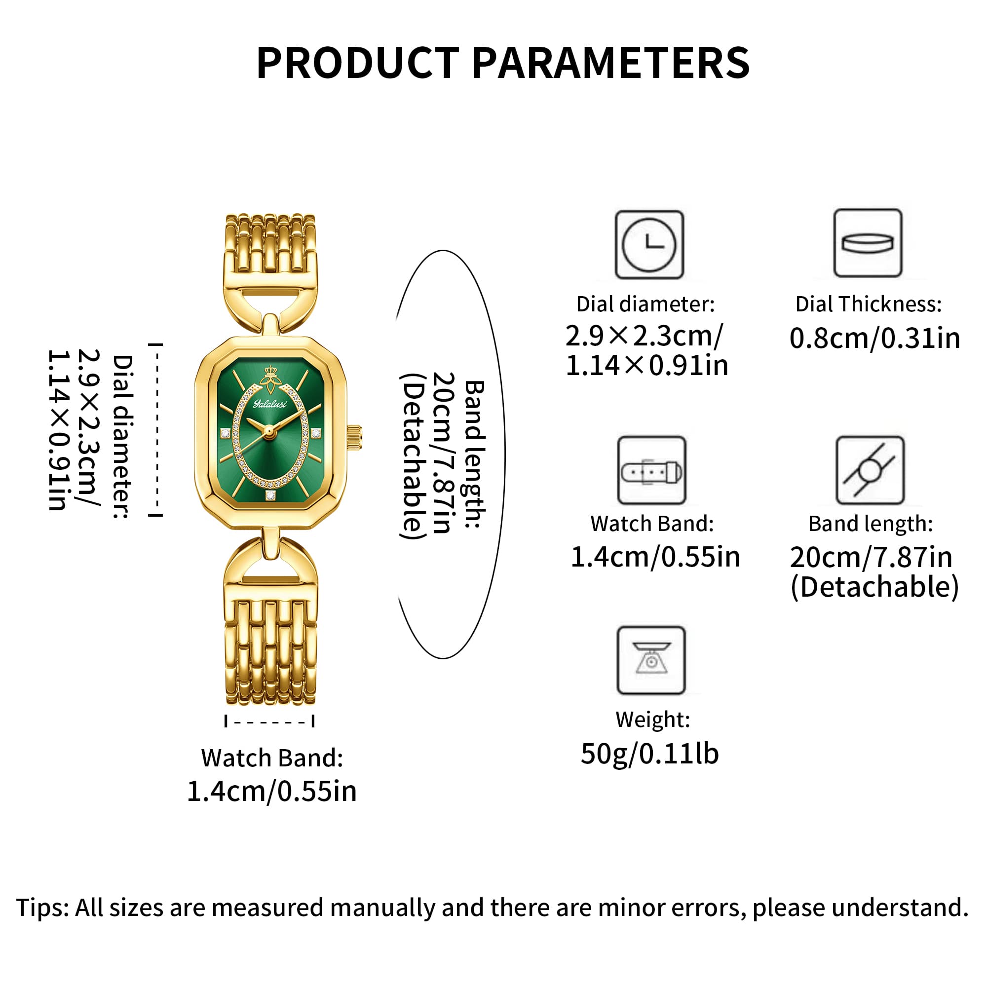 YaLaLuSi Retro Kare Kadranlı,  - Luxury Watch Affordable incelemesi ve fiyatı