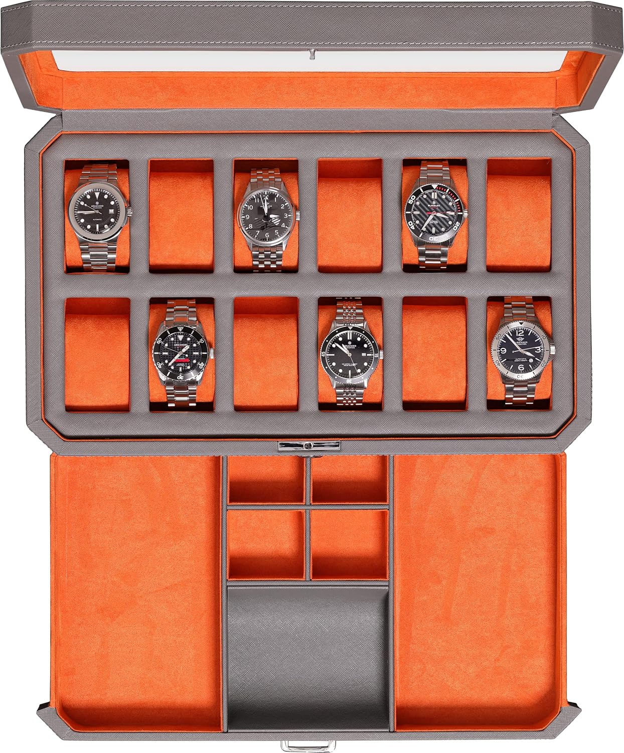 12 Bölmeli Deri Saat Kutusu, V - Luxury Watch Organizer incelemesi ve fiyatı