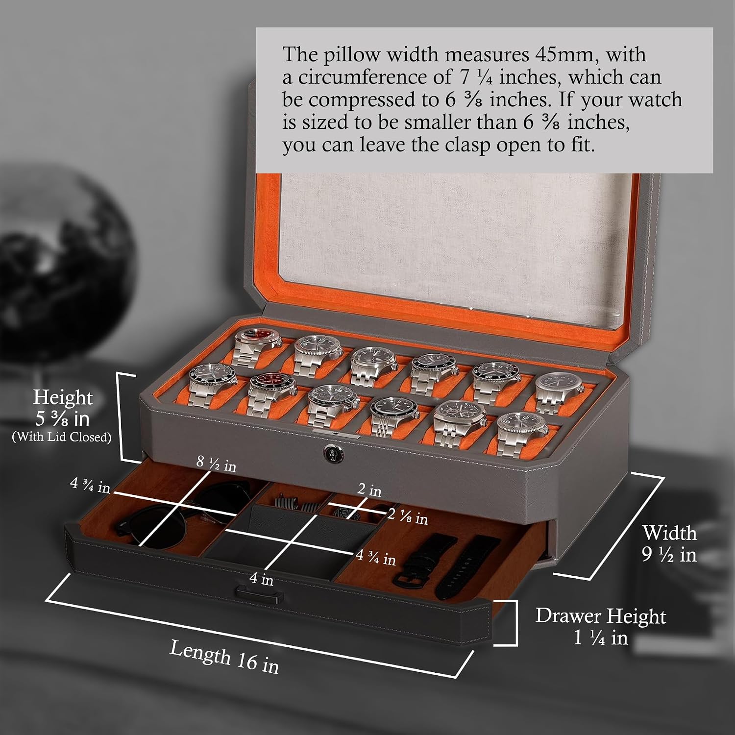 12 Bölmeli Deri Saat Kutusu, V - Luxury Watch Organizer incelemesi ve fiyatı