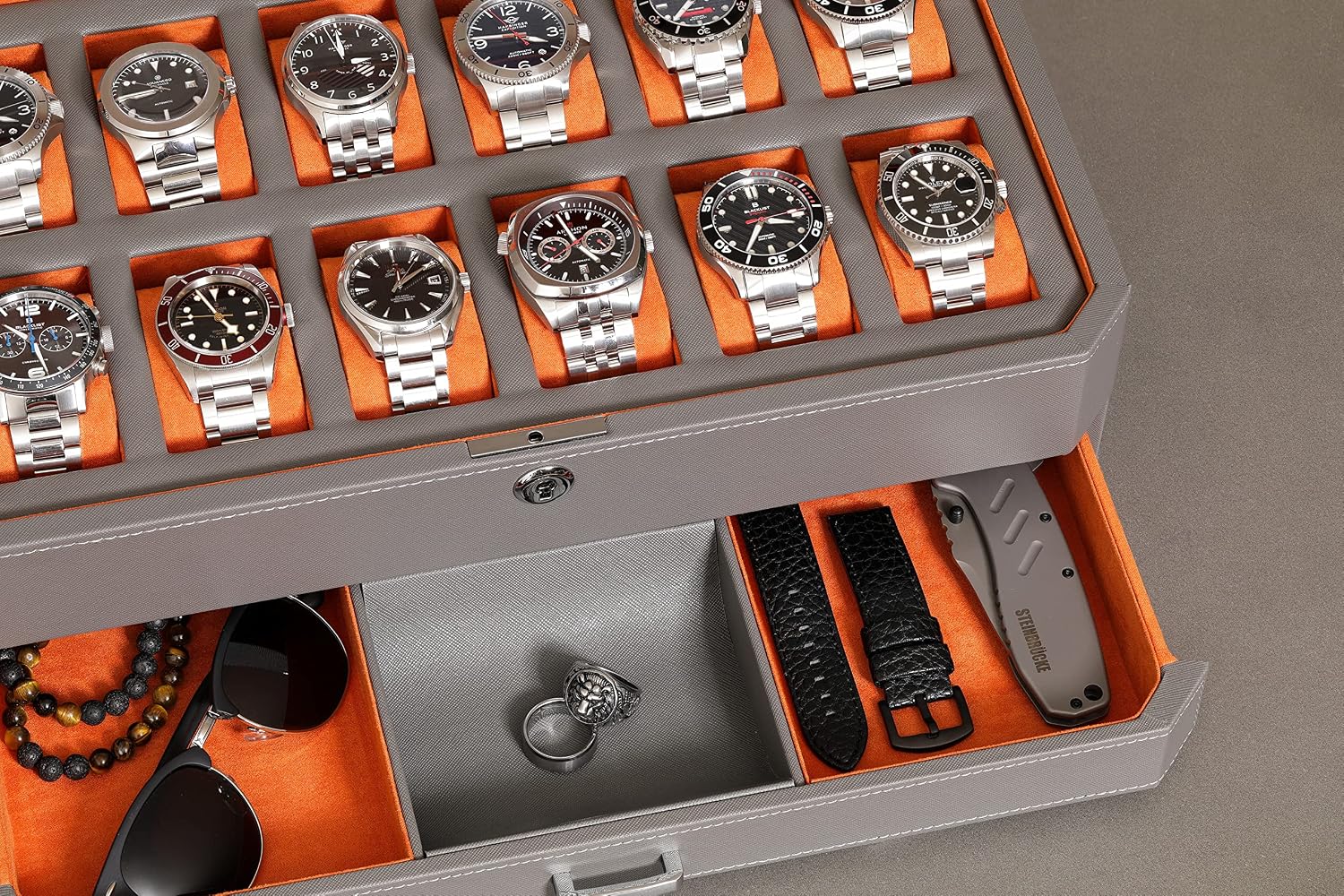 12 Bölmeli Deri Saat Kutusu, V - Luxury Watch Organizer incelemesi ve fiyatı
